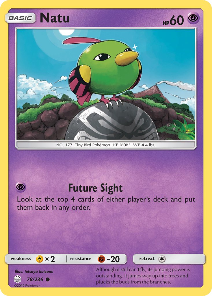 (078/236) Pokemon TCG Cosmic Eclipse Single: Natu Common