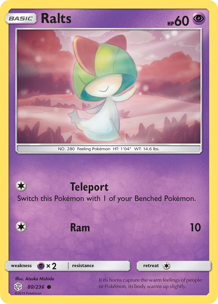 (080/236) Pokemon TCG Cosmic Eclipse Single: Ralts Common