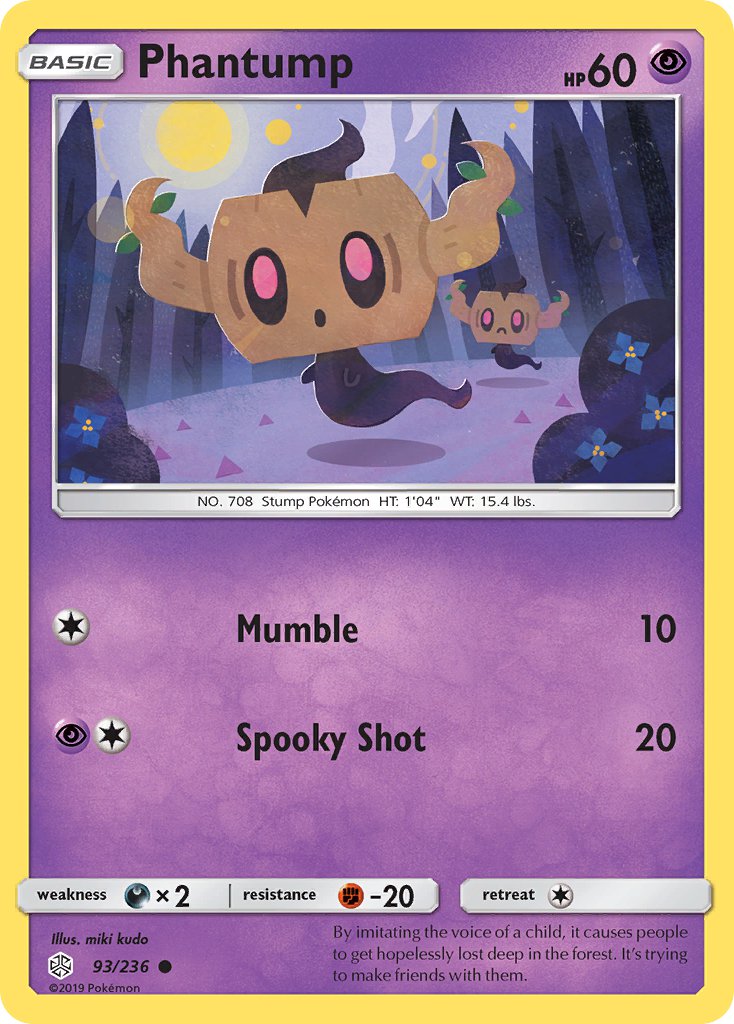 (093/236) Pokemon TCG Cosmic Eclipse Single: Phantump Common