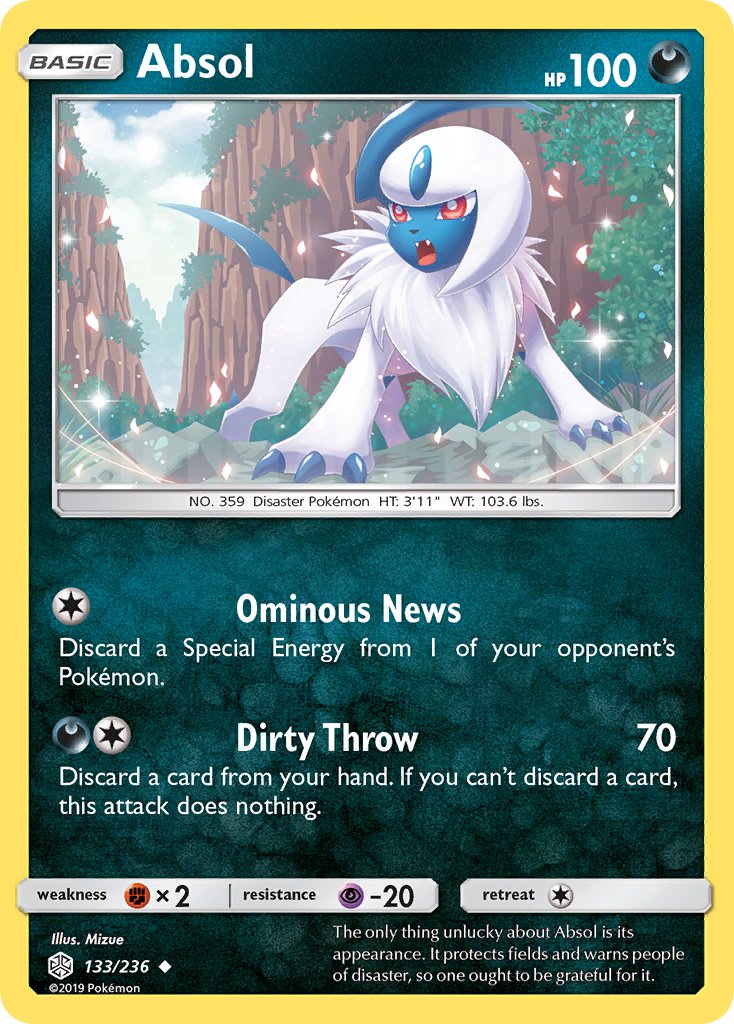 (133/236) Pokemon TCG Cosmic Eclipse Single: Absol Uncommon