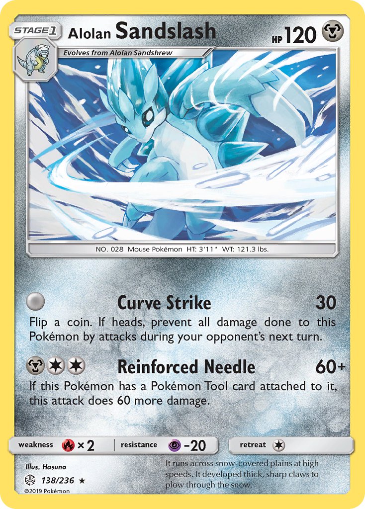(138/236) Pokemon TCG Cosmic Eclipse Single: Alolan Sandslash Rare