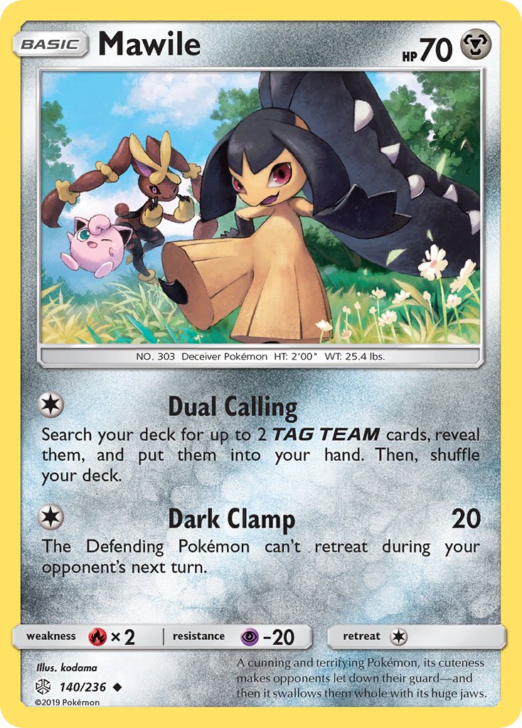 (140/236) Pokemon TCG Cosmic Eclipse Single: Mawile Reverse Holo Uncommon