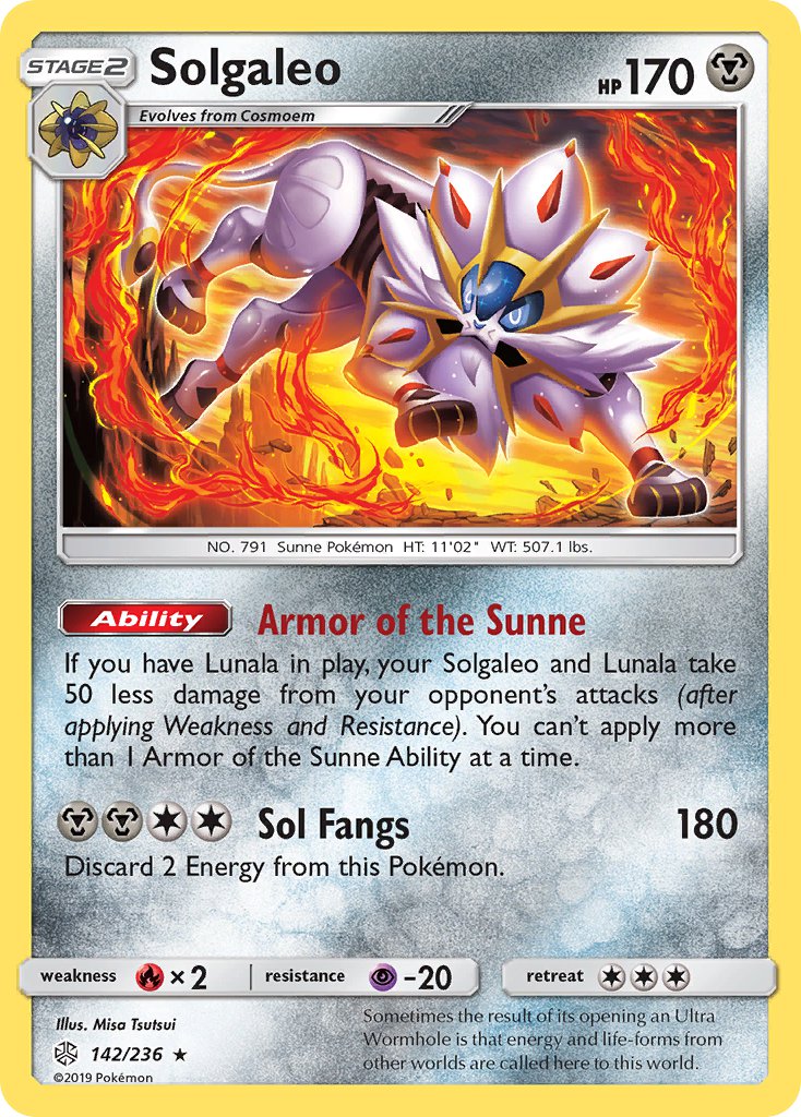 (142/236) Pokemon TCG Cosmic Eclipse Single: Solgaleo Promo