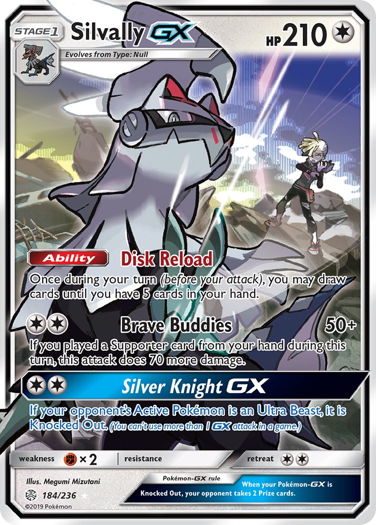 (184/236) Pokemon TCG Cosmic Eclipse Single: Silvally GX Ultra Rare