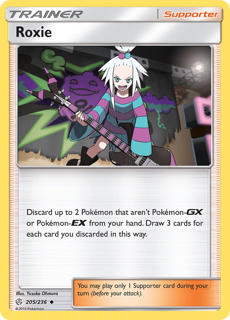 (205/236) Pokemon TCG Cosmic Eclipse Single: Roxie Reverse Holo Uncommon