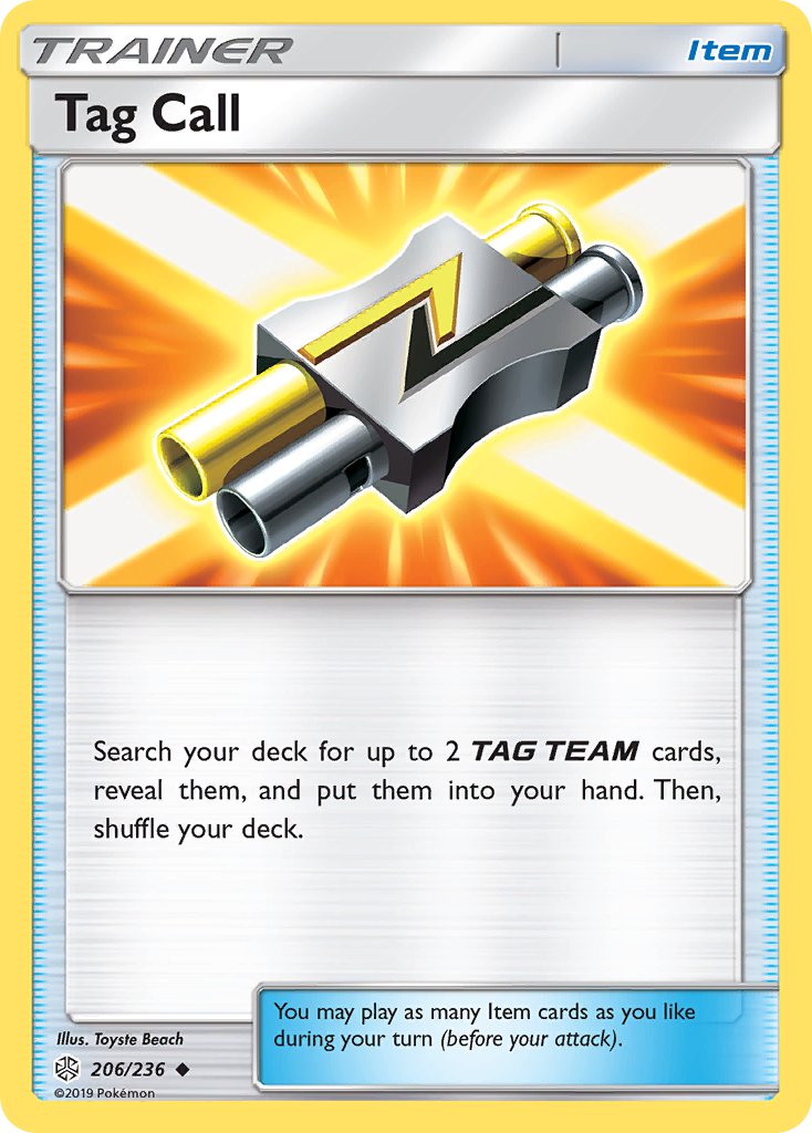 (206/236) Pokemon TCG Cosmic Eclipse Single: Tag Call Uncommon