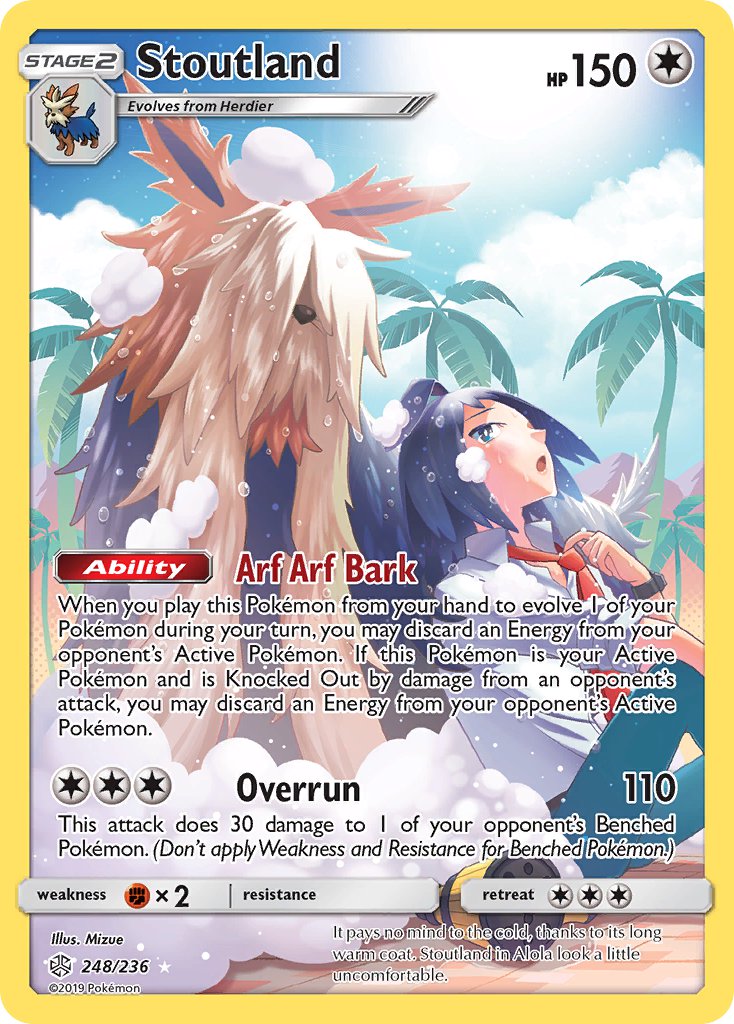 (248/236) Pokemon TCG Cosmic Eclipse Single: Stoutland Illustration Rare