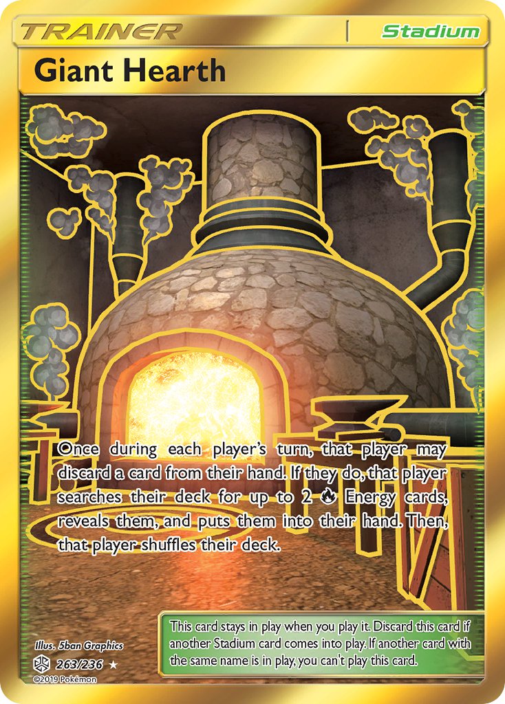 (263/236) Pokemon TCG Cosmic Eclipse Single: Giant Hearth Secret Rare