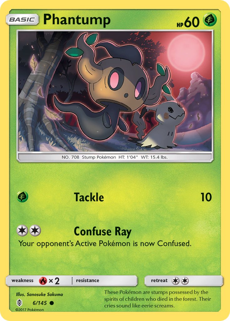 (006/145) Pokemon TCG Guardians Rising Single: Phantump Common