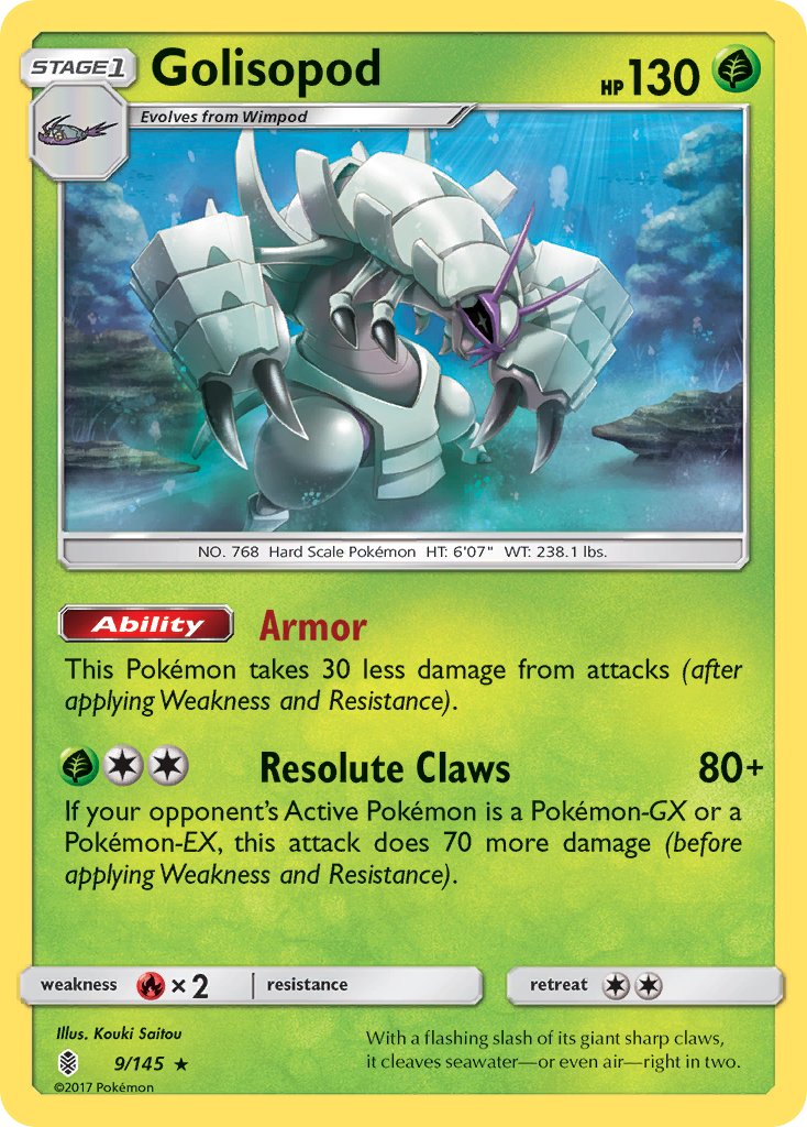 (009/145) Pokemon TCG Guardians Rising Single: Golisopod Reverse Holo Holo Rare