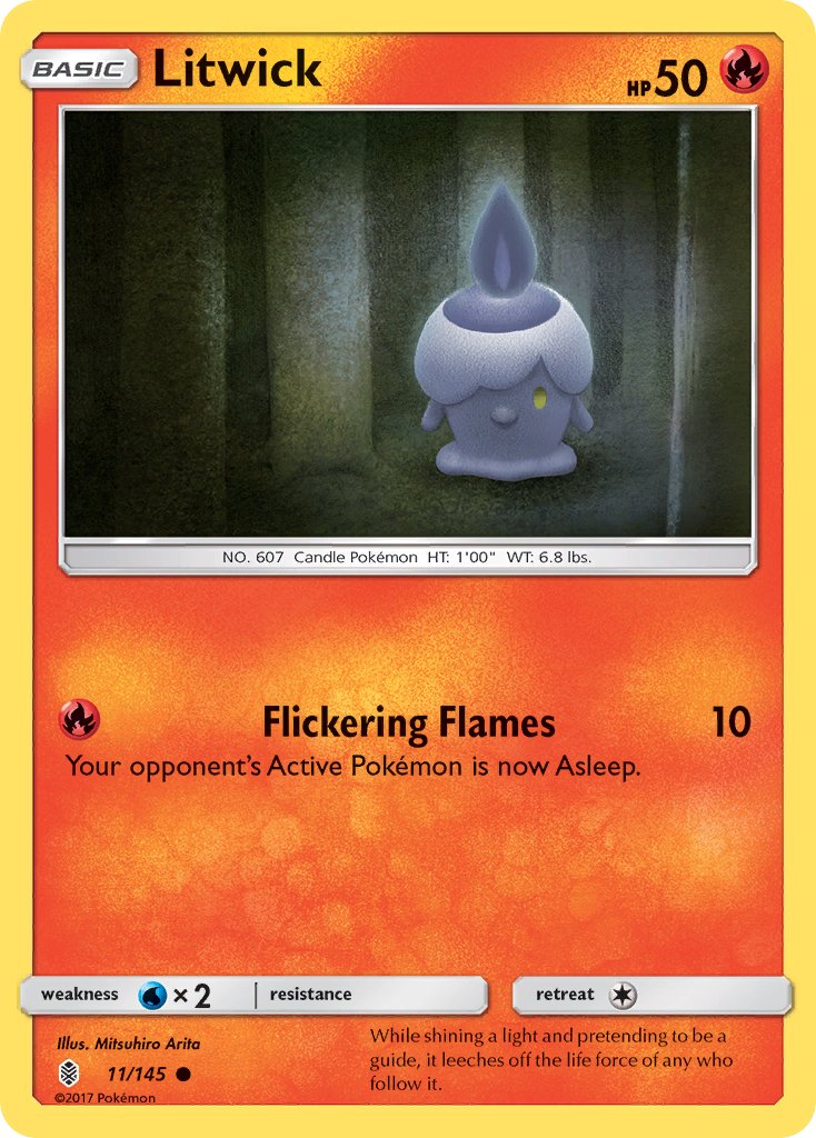 (011/145) Pokemon TCG Guardians Rising Single: Litwick Reverse Holo Common