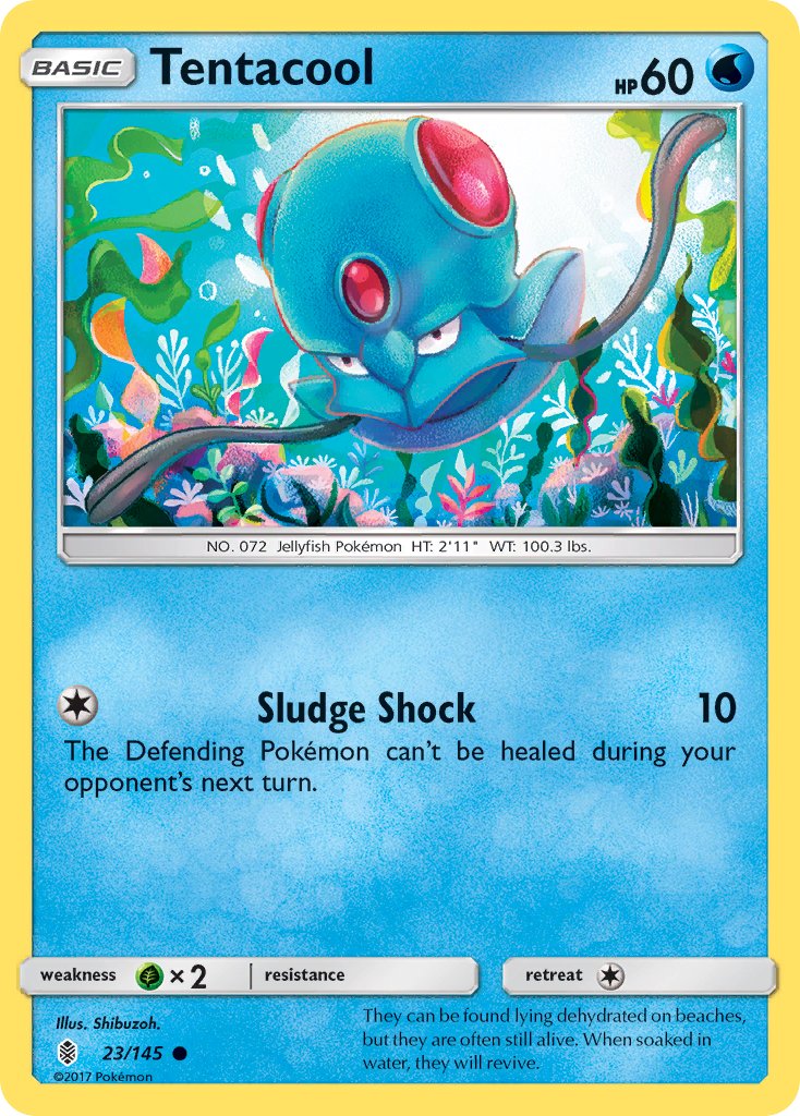 (023/145) Pokemon TCG Guardians Rising Single: Tentacool Reverse Holo Common