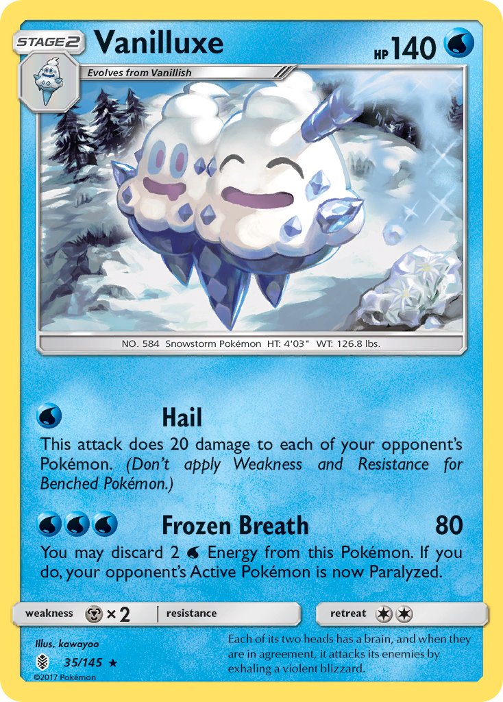(035/145) Pokemon TCG Guardians Rising Single: Vanilluxe Rare