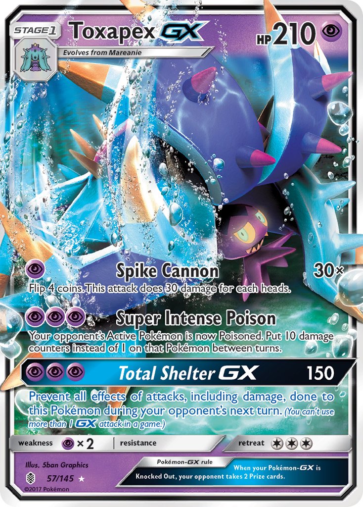 (057/145) Pokemon TCG Guardians Rising Single: Toxapex GX Ultra Rare