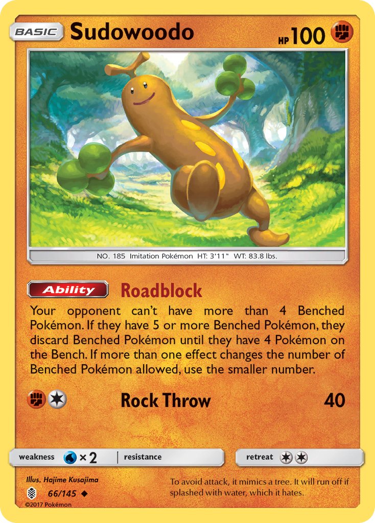 (066/145) Pokemon TCG Guardians Rising Single: Sudowoodo Reverse Holo Uncommon