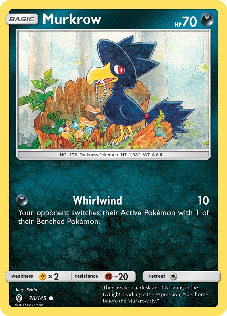 (078/145) Pokemon TCG Guardians Rising Single: Murkrow Common