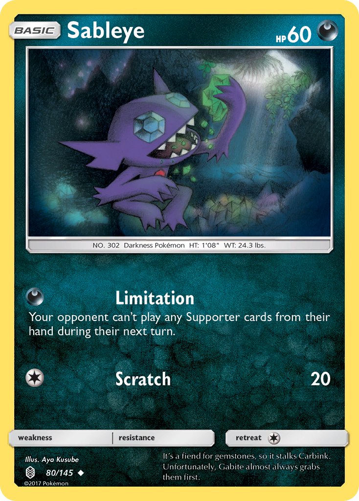 (080/145) Pokemon TCG Guardians Rising Single: Sableye Reverse Holo Uncommon