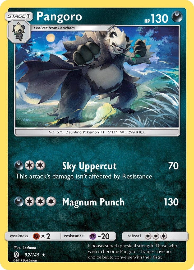(082/145) Pokemon TCG Guardians Rising Single: Pangoro Rare
