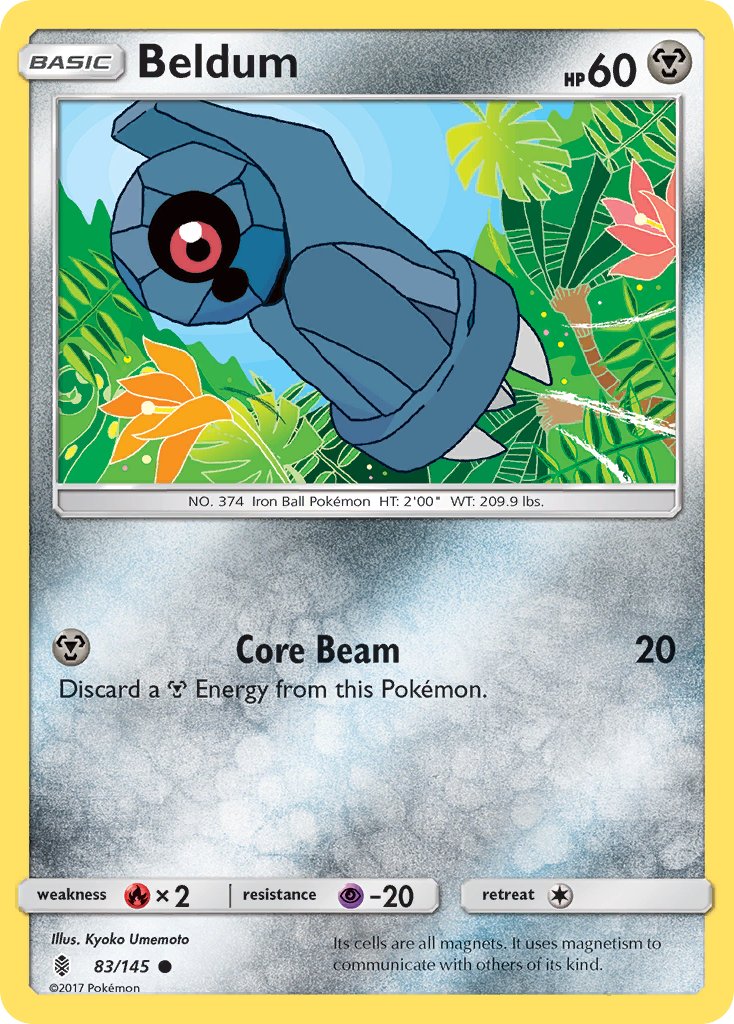 (083/145) Pokemon TCG Guardians Rising Single: Beldum Reverse Holo Common