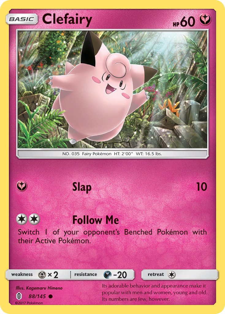 (088/145) Pokemon TCG Guardians Rising Single: Clefairy Reverse Holo Common