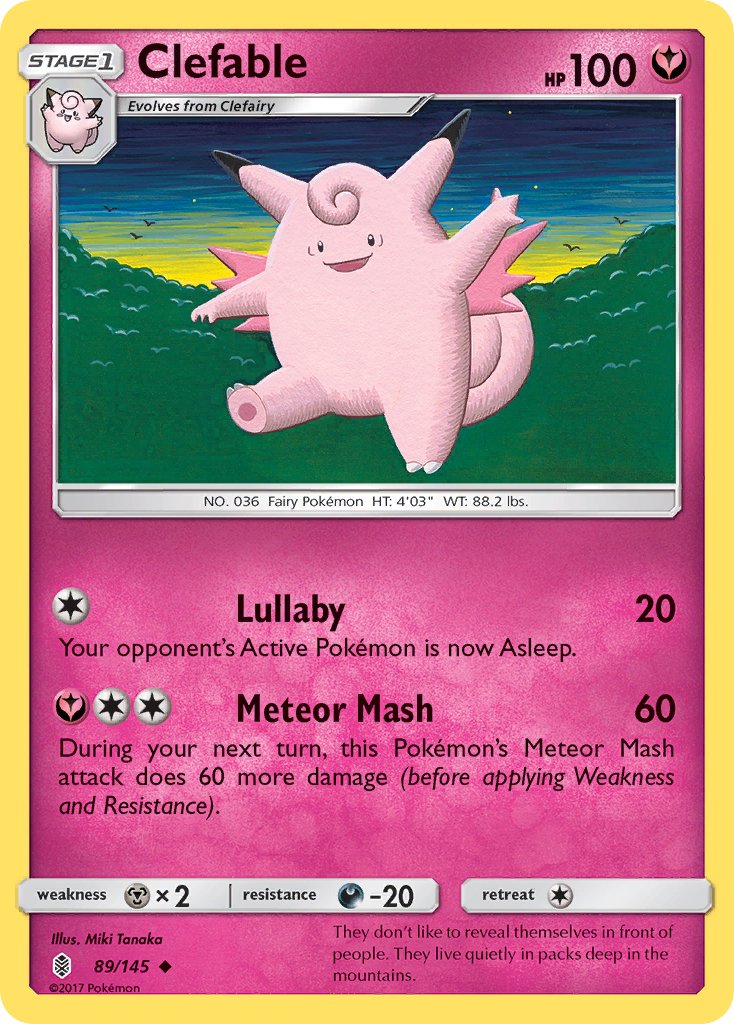 (089/145) Pokemon TCG Guardians Rising Single: Clefable Uncommon