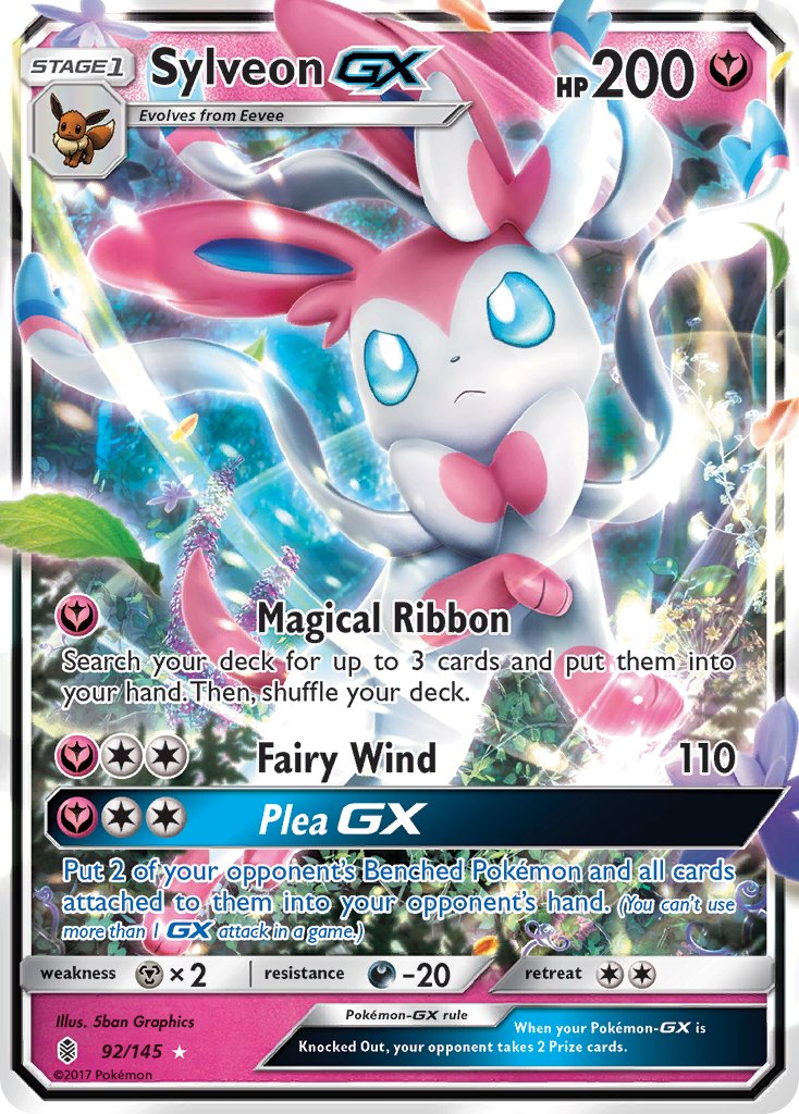 (092/145) Pokemon TCG Guardians Rising Single: Sylveon GX Ultra Rare