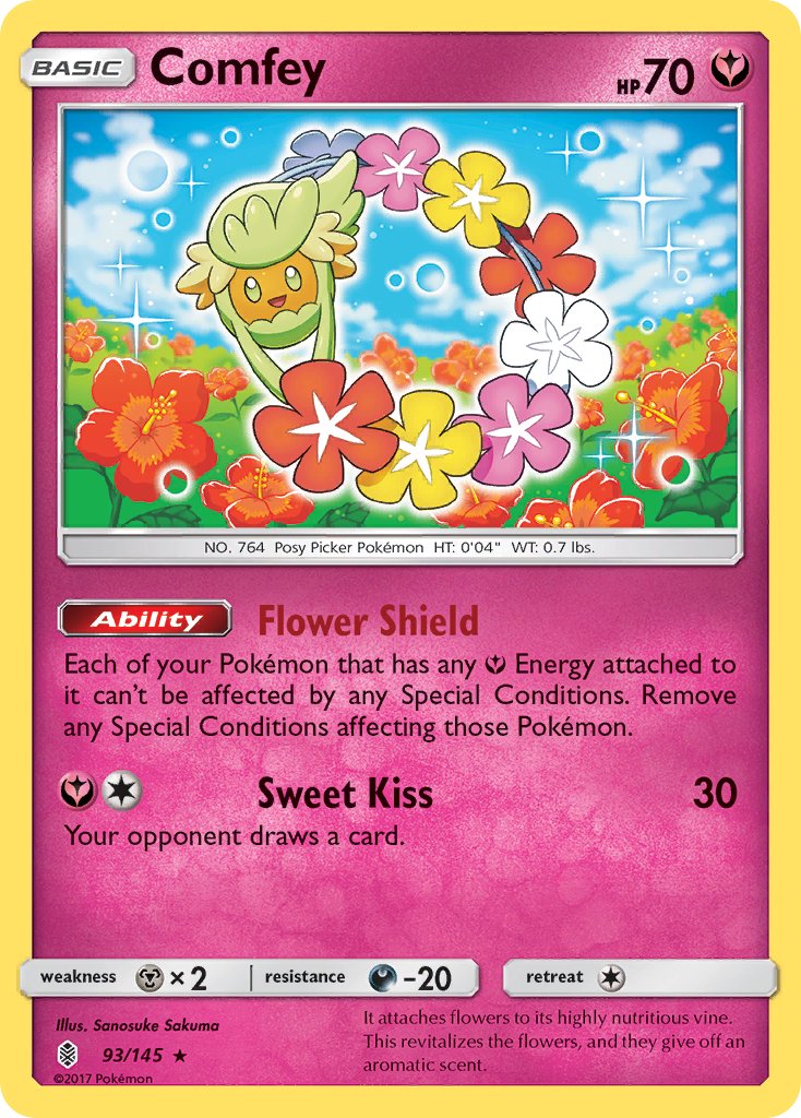 (093/145) Pokemon TCG Guardians Rising Single: Comfey Reverse Holo Holo Rare