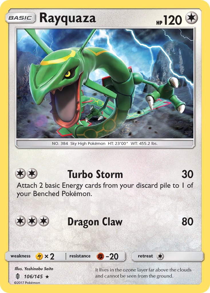 (106/145) Pokemon TCG Guardians Rising Single: Rayquaza Rare