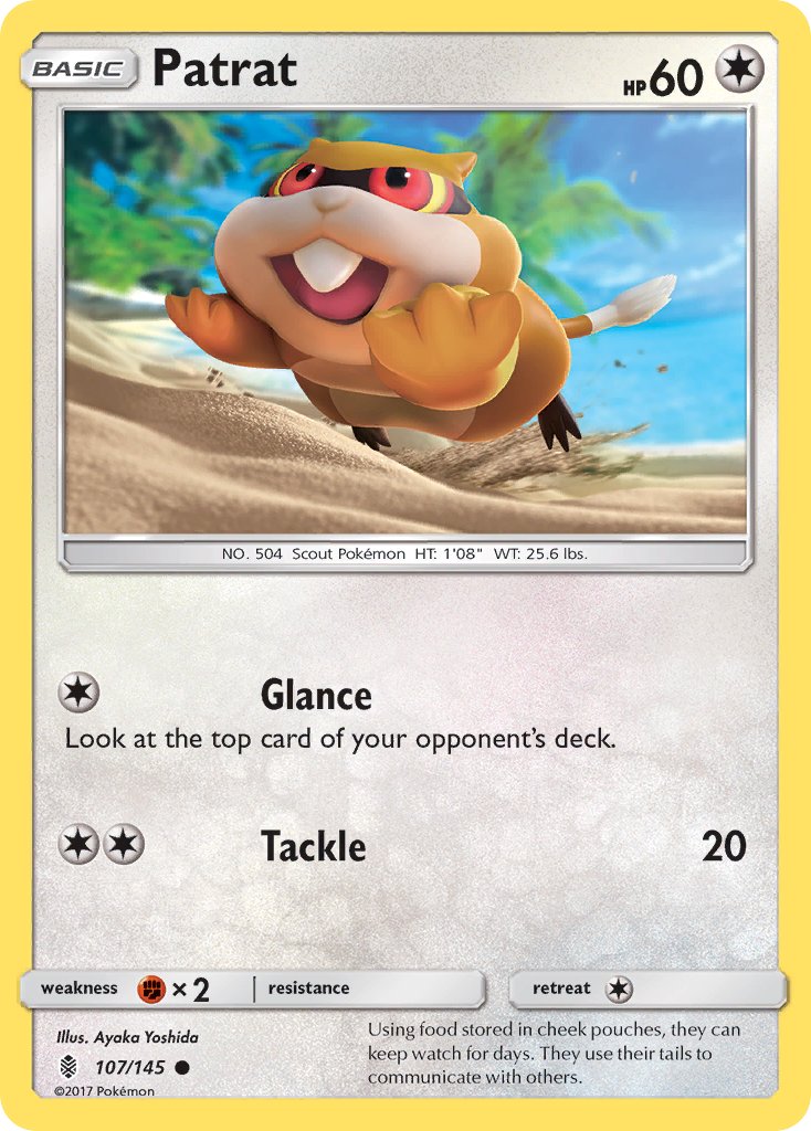 (107/145) Pokemon TCG Guardians Rising Single: Patrat Common