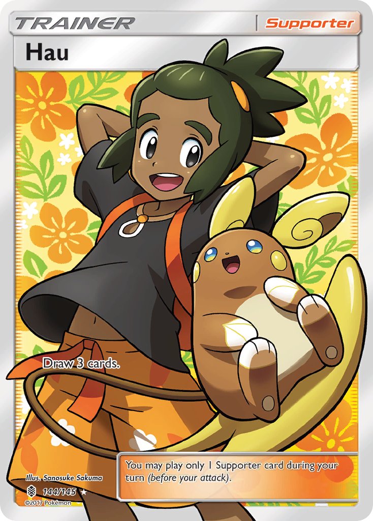 (144/145) Pokemon TCG Guardians Rising Single: Hau Ultra Rare