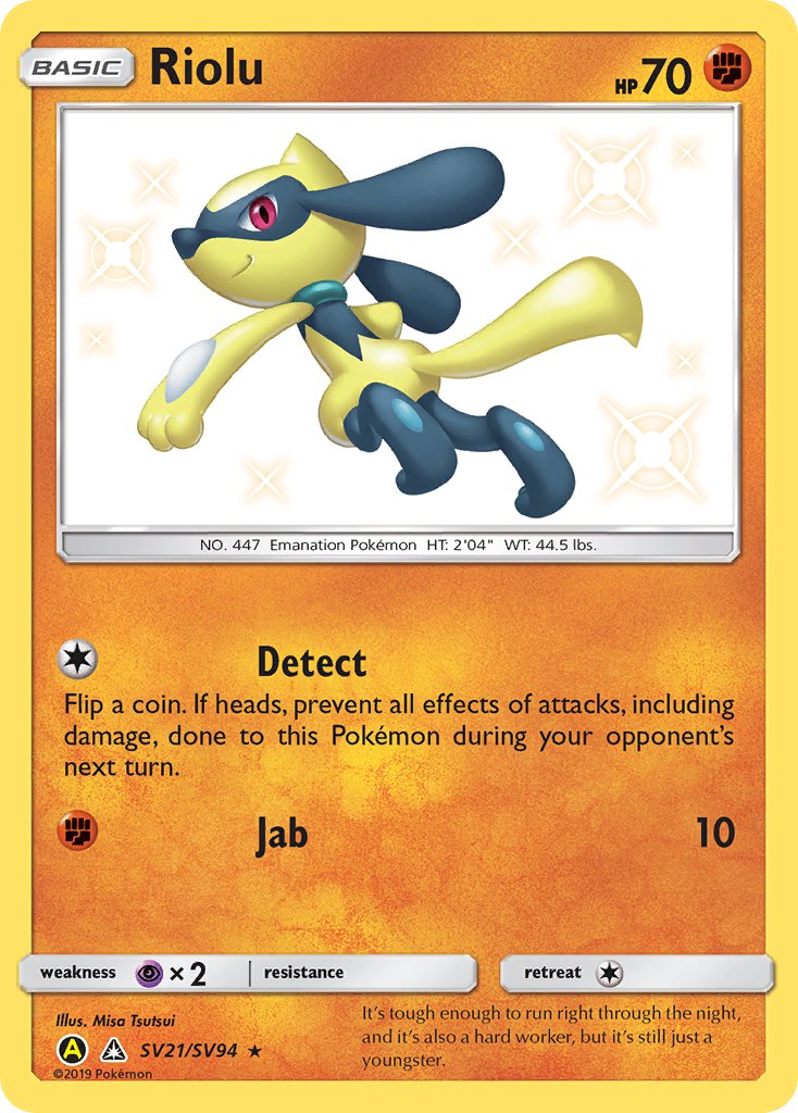 (SV021/SV094) Pokemon TCG Hidden Fates Single: Riolu Shiny Rare