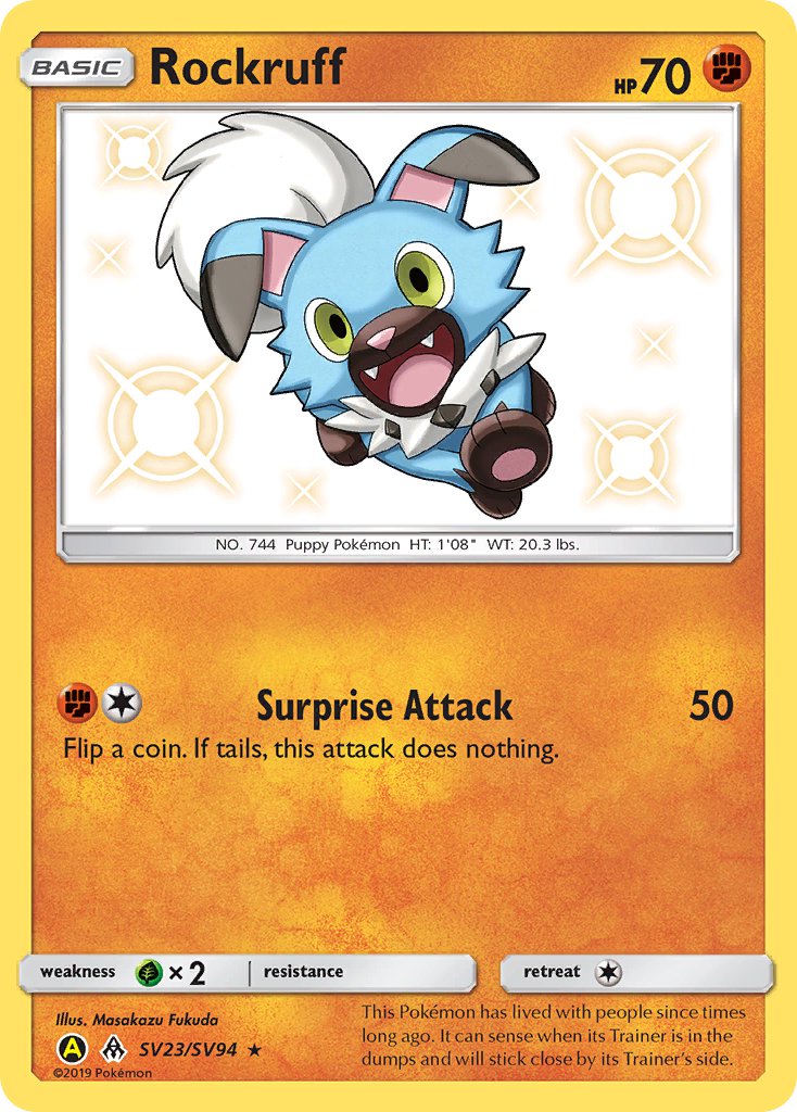 (SV023/SV094) Pokemon TCG Hidden Fates Single: Rockruff Shiny Rare
