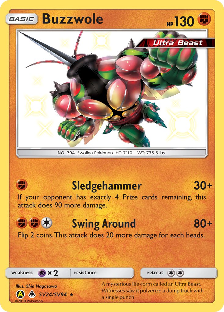(SV024/SV094) Pokemon TCG Hidden Fates Single: Buzzwole Shiny Rare