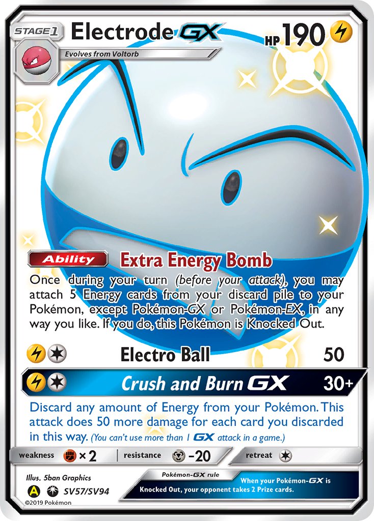 (SV057/SV094) Pokemon TCG Hidden Fates Single: Electrode GX Shiny Ultra Rare