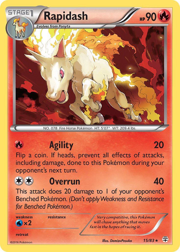 (015/83) Pokemon TCG Generations Single: Rapidash Reverse Holo Rare