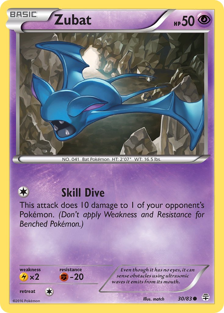 (030/83) Pokemon TCG Generations Single: Zubat Reverse Holo Common