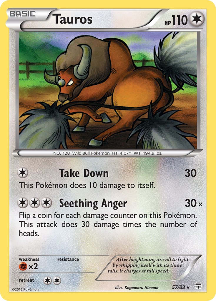 (057/83) Pokemon TCG Generations Single: Tauros Reverse Holo Rare