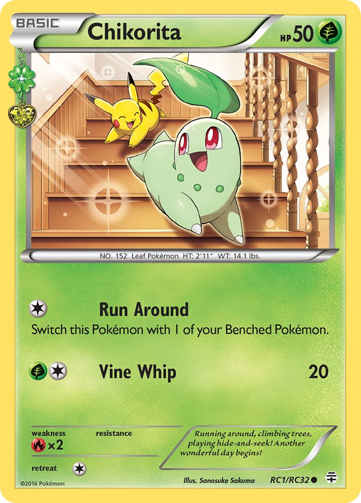 (RC1/RC32) Pokemon TCG Generations Single: Chikorita Common