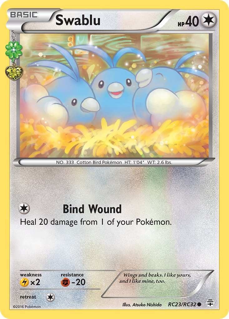 (RC23/RC32) Pokemon TCG Generations Single: Swablu Common