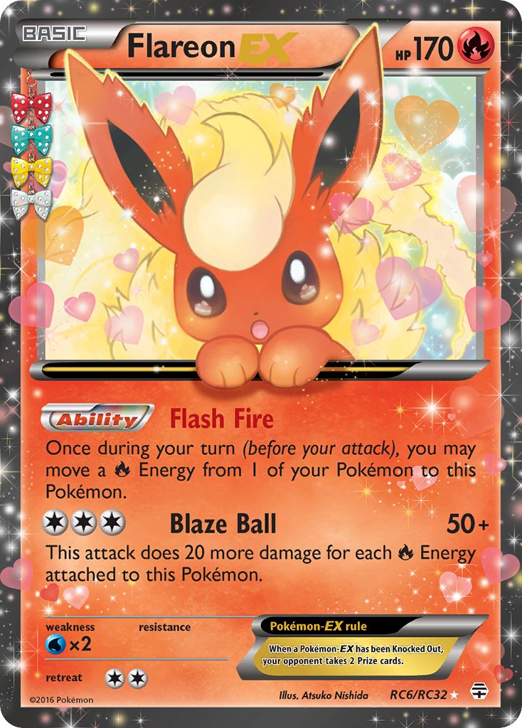 (RC6/RC32) Pokemon TCG Generations Single: Flareon EX Ultra Rare
