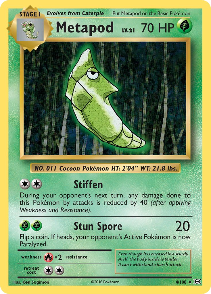(004/108) Pokemon TCG Evolutions Single: Metapod Uncommon