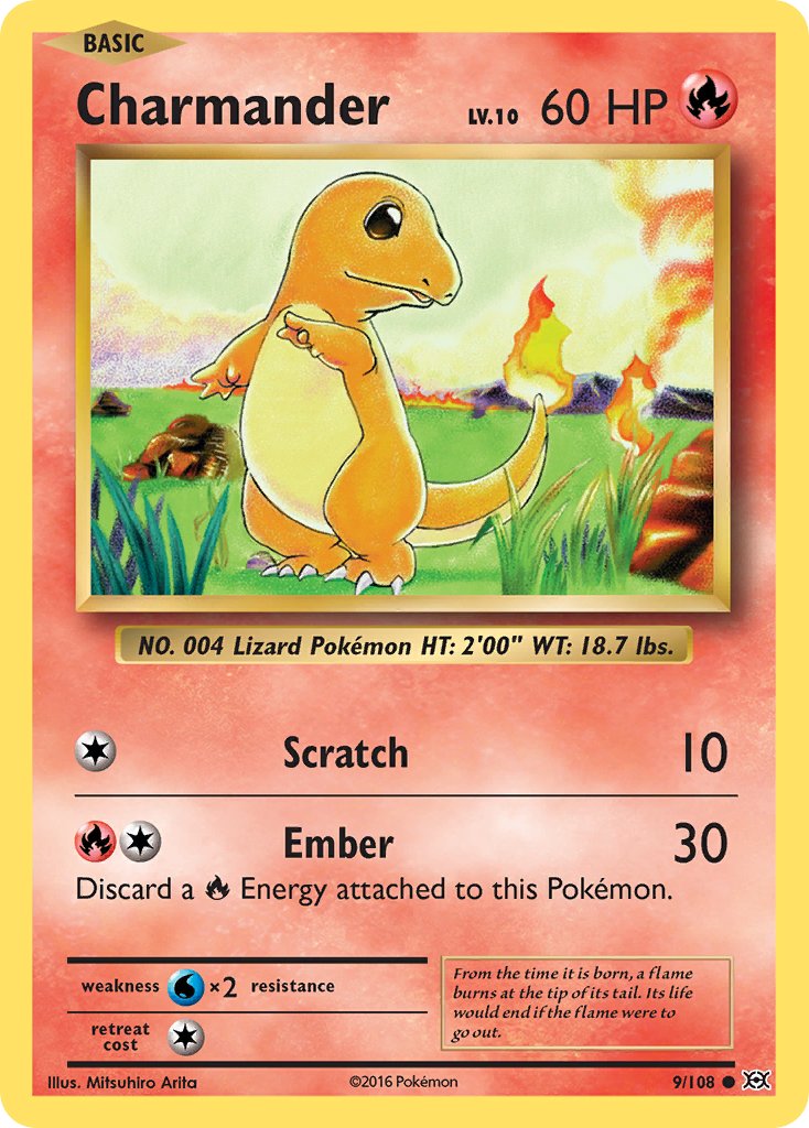 (009/108) Pokemon TCG Evolutions Single: Charmander Common