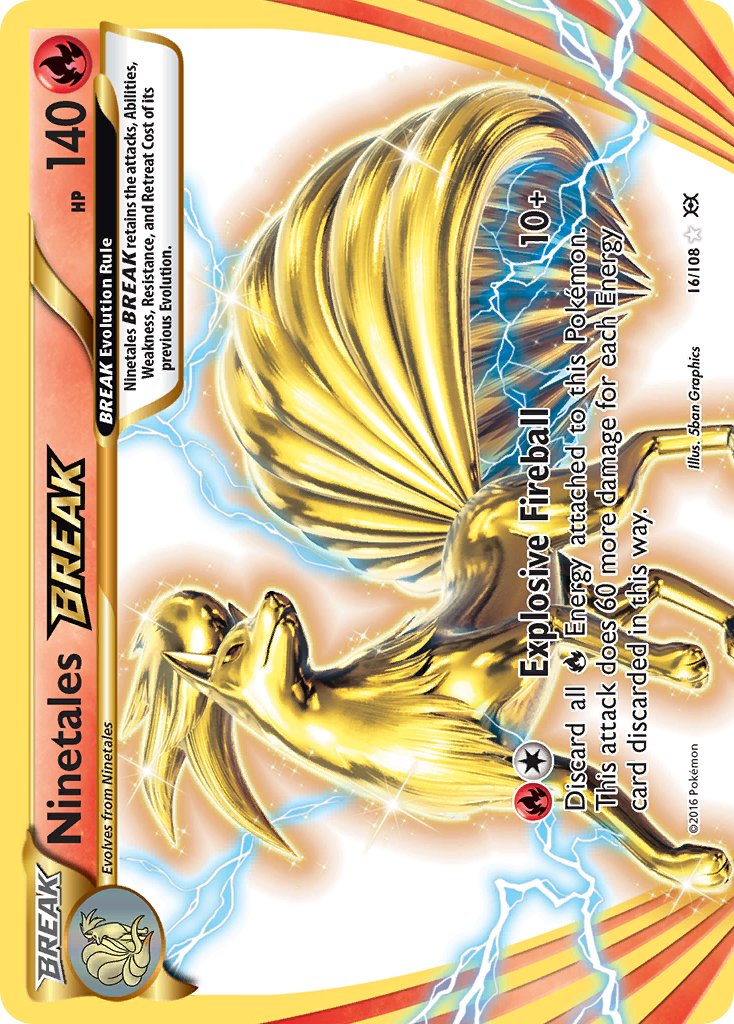 (016/108) Pokemon TCG Evolutions Single: Ninetales BREAK Holo Rare