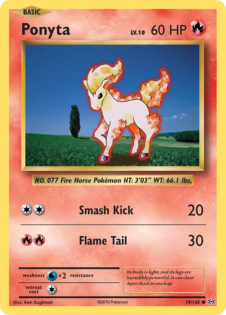(019/108) Pokemon TCG Evolutions Single: Ponyta Common