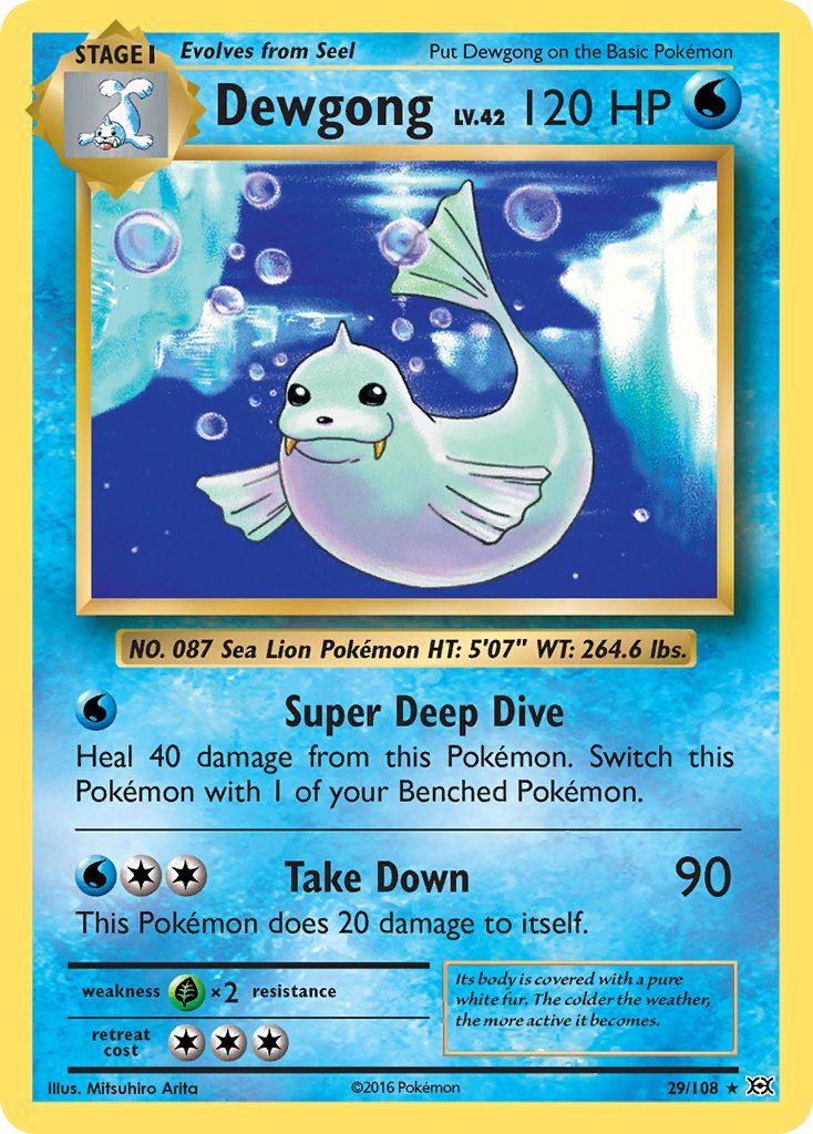 (029/108) Pokemon TCG Evolutions Single: Dewgong Reverse Holo Rare