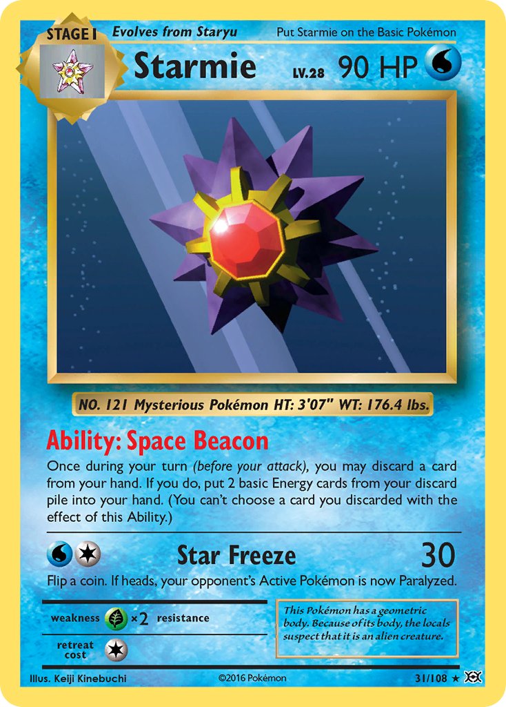 (031/108) Pokemon TCG Evolutions Single: Starmie Rare