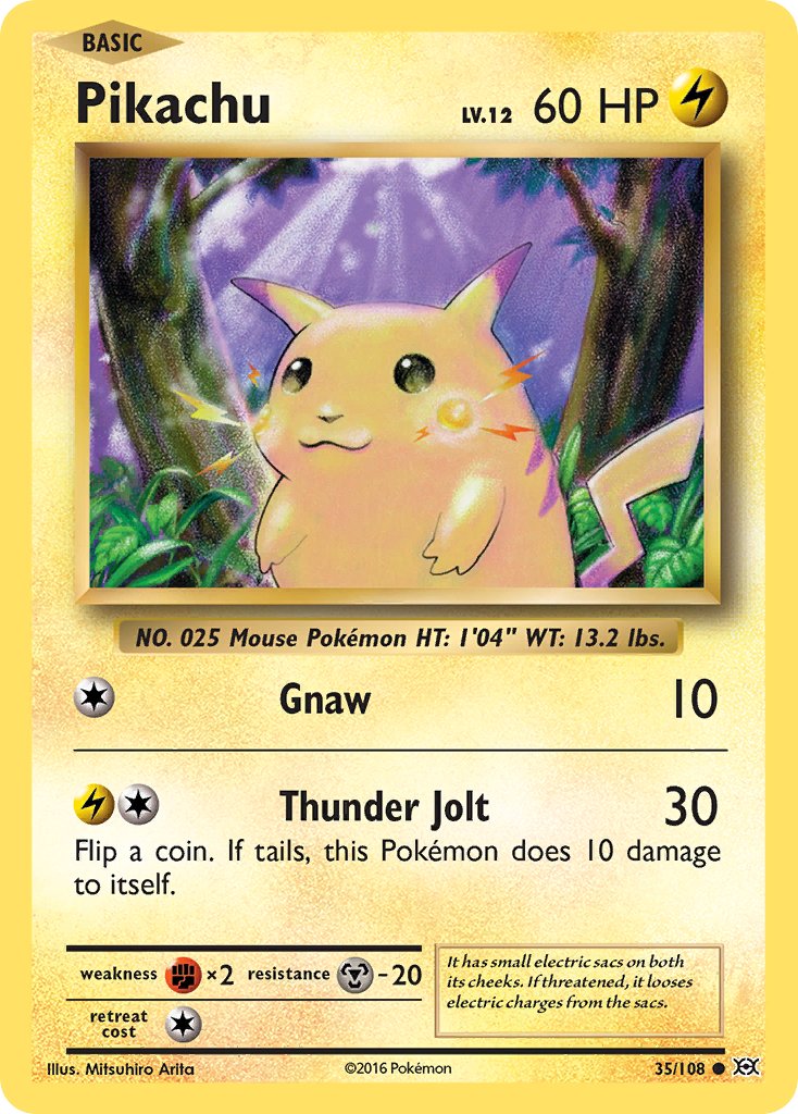 (035/108) Pokemon TCG Evolutions Single: Pikachu Reverse Holo Common