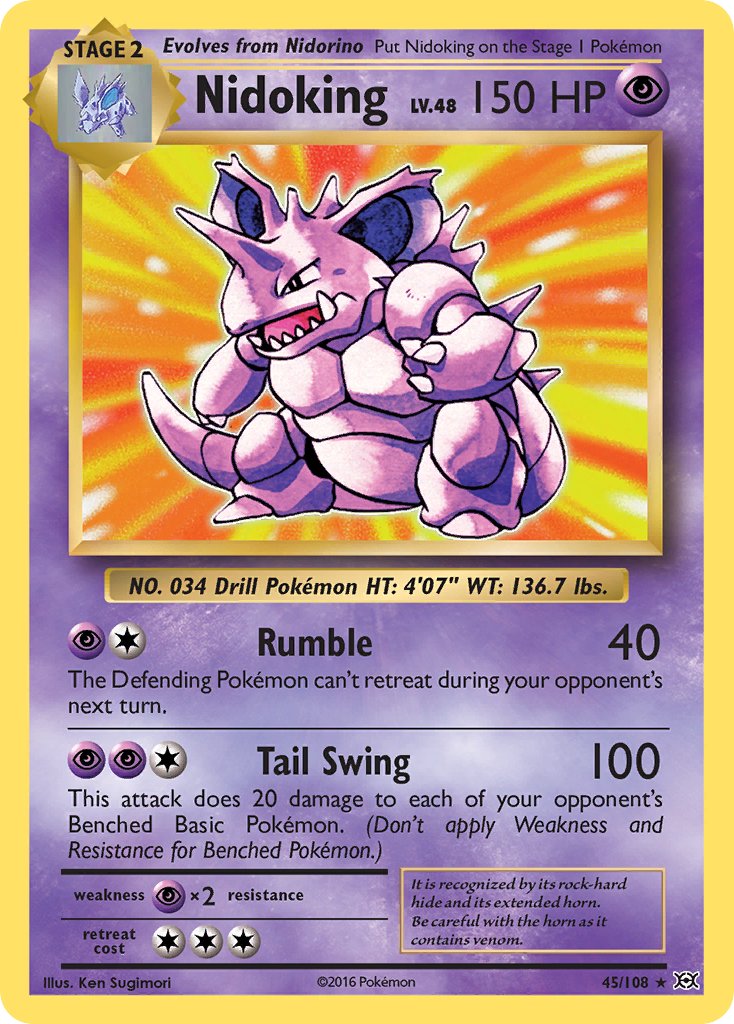 (045/108) Pokemon TCG Evolutions Single: Nidoking Reverse Holo Holo Rare