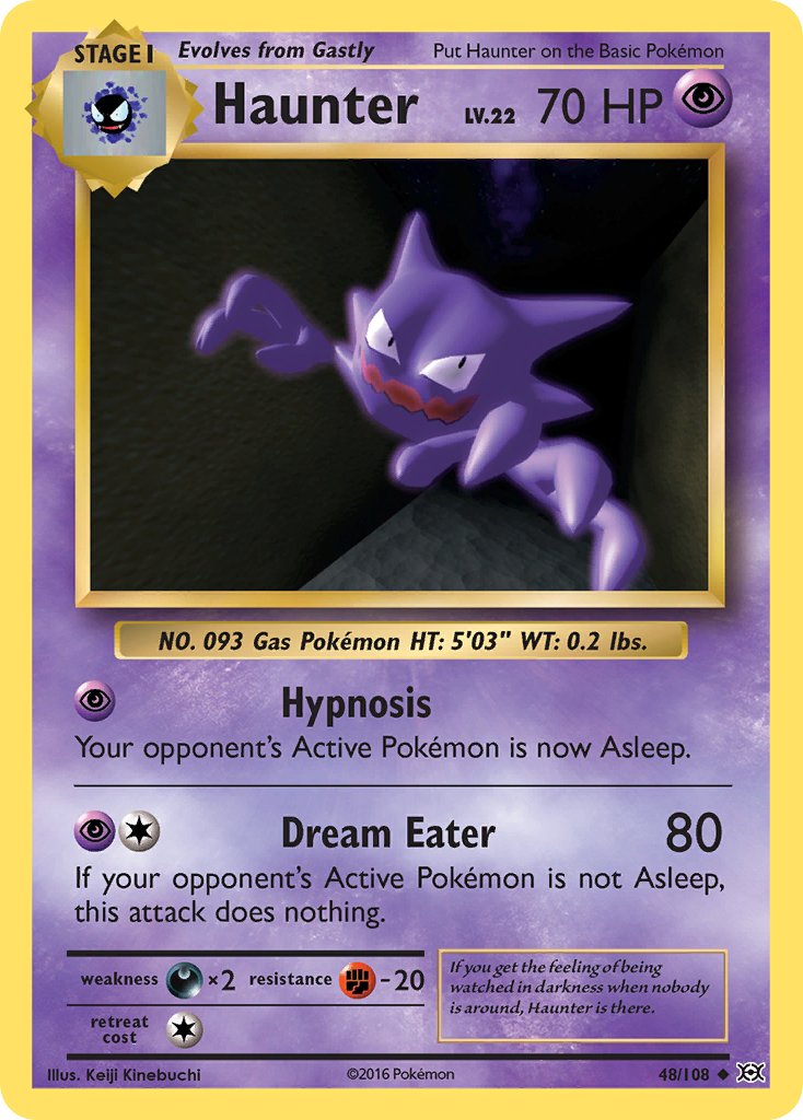 (048/108) Pokemon TCG Evolutions Single: Haunter Reverse Holo Uncommon
