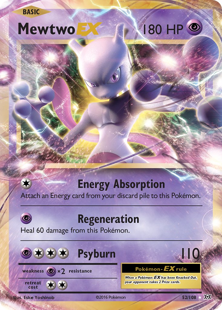 (052/108) Pokemon TCG Evolutions Single: Mewtwo EX Ultra Rare